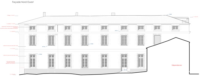 Rhabilitation du Chateau de Drudas : Facade Nord Ouest