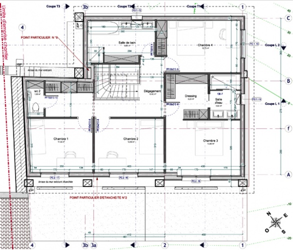 Intgration d'une maison neuve dans une ferme dsafecte : 13-027 - PRO-DCE - PLAN R+1