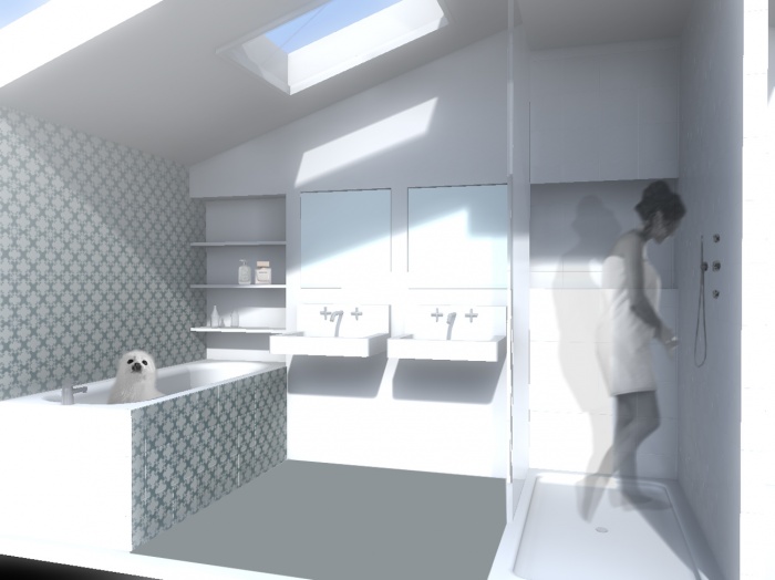 Surélévation à Toulouse - Quartier Saint Cyprien : pers_salle de bain parentale