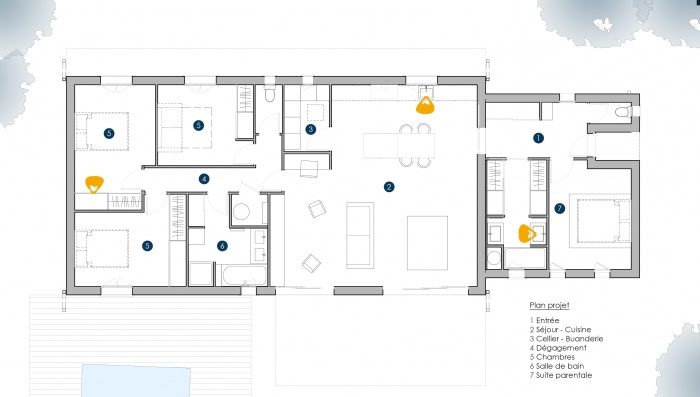 Extension Maison P : PLAN PESSAC PROJET