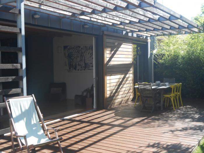 Maison B : terrasse et claustras bois 2