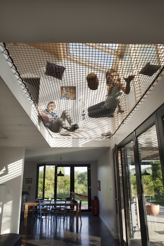 Maison passive / bois : espace sous verrière