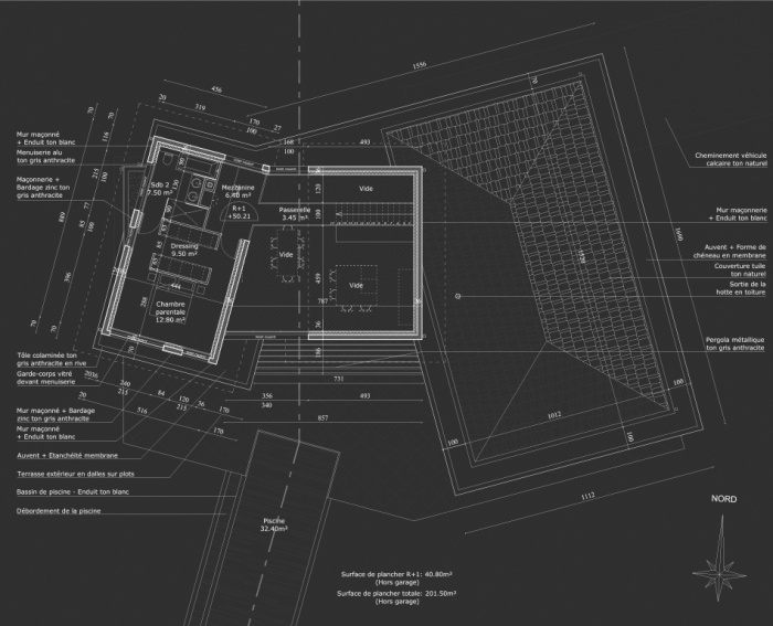 Maison  auvents : Plan R+1