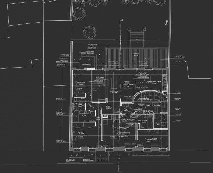 Réhabilitation, surélévation et extension d'un immeuble à Bordeaux : Plan R+1