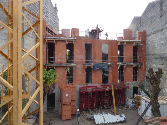 Construction d'un immeuble neuf  Bordeaux : Murs tages